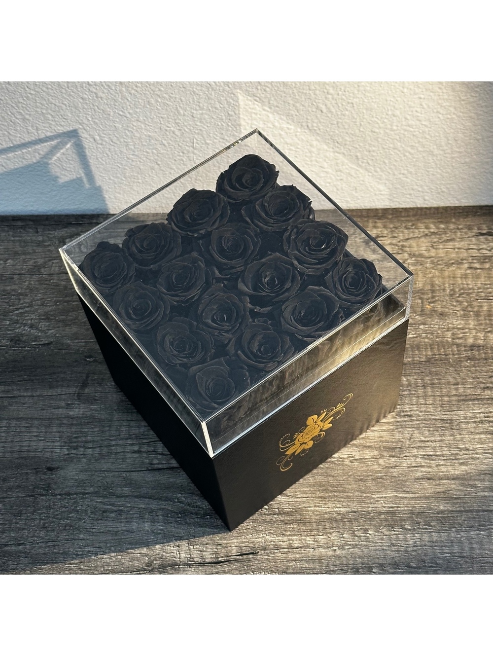 Preserved Red Roses in Acrylic Display Gift Box